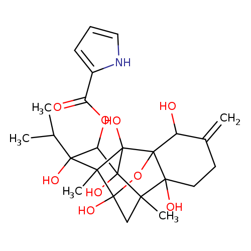 C=C1CCC2(C3(C1O)OC1(C4(C3(O)C(C2(C)C1)(O)C(C4(O)C(C)C)OC(=O)c1[nH]ccc1)C)O)O