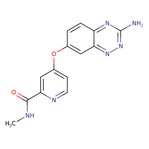 CNC(=O)c1nccc(c1)Oc1ccc2c(c1)nnc(n2)N