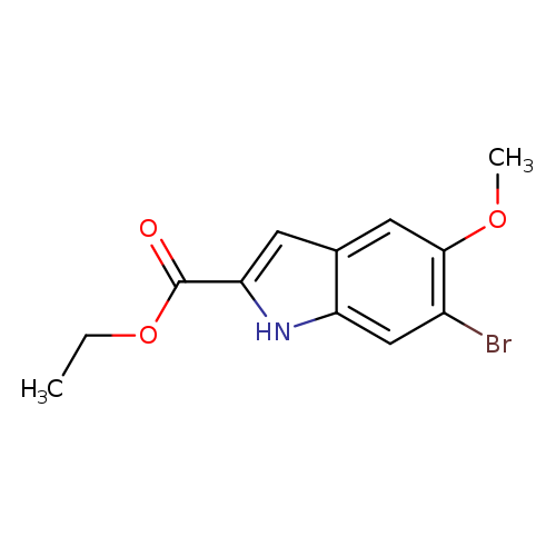 CCOC(=O)c1[nH]c2c(c1)cc(c(c2)Br)OC