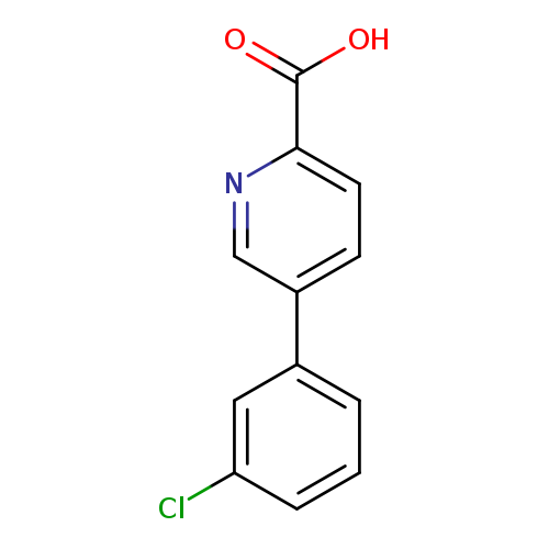 Clc1cccc(c1)c1ccc(nc1)C(=O)O