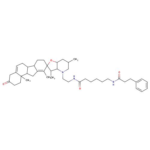 CC1CN(CCNC(=O)CCCCCNC(=O)CCc2ccccc2)C2C(C1)OC1(C2C)CCC2C(=C1C)CC1C2CC=C2C1(C)CCC(=O)C2