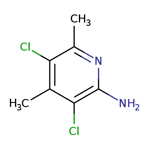Clc1c(C)nc(c(c1C)Cl)N