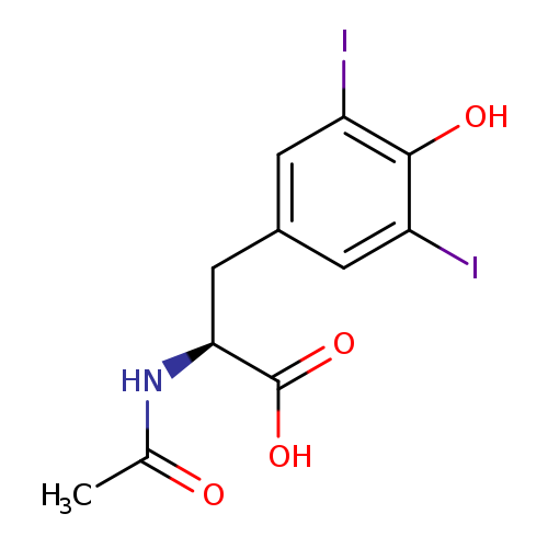 OC(=O)[C@H](Cc1cc(I)c(c(c1)I)O)NC(=O)C