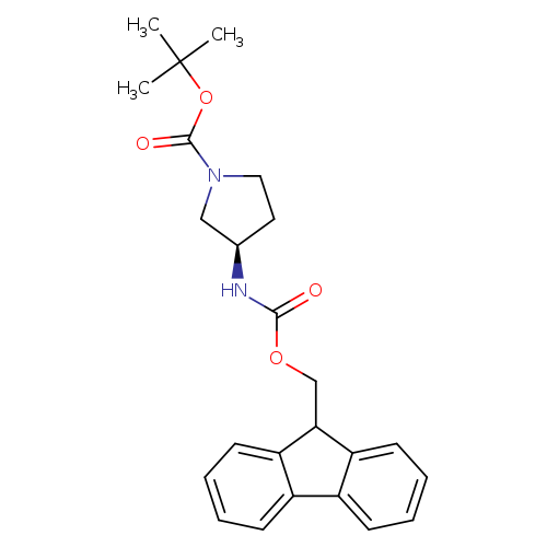 O=C(N[C@@H]1CCN(C1)C(=O)OC(C)(C)C)OCC1c2ccccc2c2c1cccc2