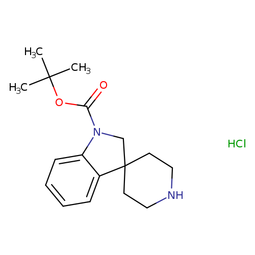 O=C(N1CC2(c3c1cccc3)CCNCC2)OC(C)(C)C.Cl