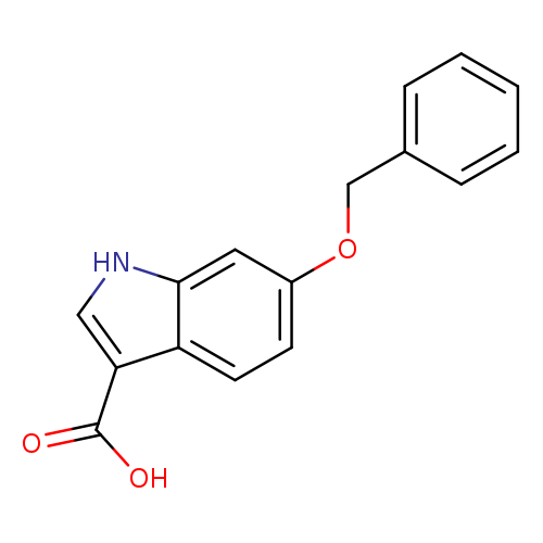 OC(=O)c1c[nH]c2c1ccc(c2)OCc1ccccc1