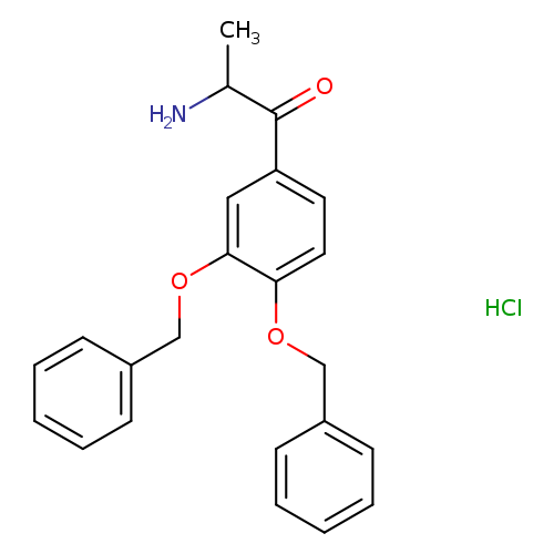 O=C(c1ccc(c(c1)OCc1ccccc1)OCc1ccccc1)C(N)C.Cl