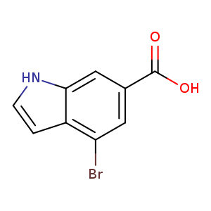 OC(=O)c1cc(Br)c2c(c1)[nH]cc2