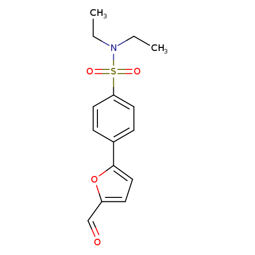 CCN(S(=O)(=O)c1ccc(cc1)c1ccc(o1)C=O)CC