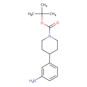 Nc1cccc(c1)C1CCN(CC1)C(=O)OC(C)(C)C