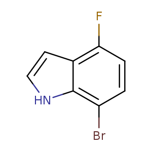 Fc1ccc(c2c1cc[nH]2)Br