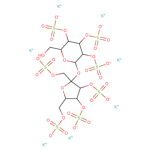 OCC1OC(OC2(COS(=O)(=O)[O-])OC(C(C2OS(=O)(=O)[O-])OS(=O)(=O)[O-])COS(=O)(=O)[O-])C(C(C1OS(=O)(=O)[O-])OS(=O)(=O)[O-])OS(=O)(=O)[O-].[K+].[K+].[K+].[K+].[K+].[K+].[K+]