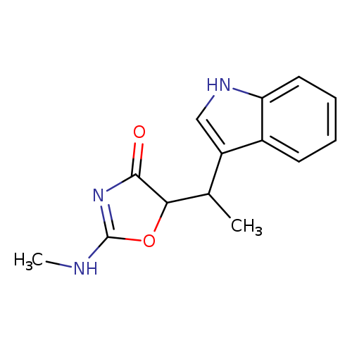 CNC1=NC(=O)C(O1)C(c1c[nH]c2c1cccc2)C