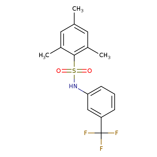 Cc1cc(C)c(c(c1)C)S(=O)(=O)Nc1cccc(c1)C(F)(F)F