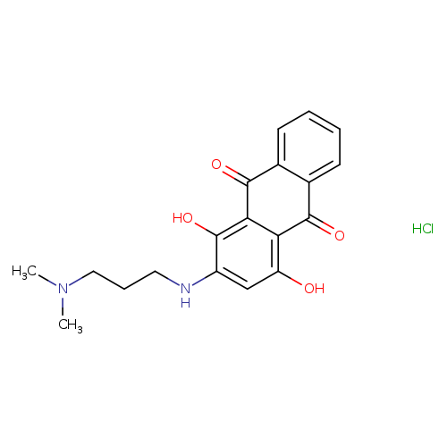 CN(CCCNc1cc(O)c2c(c1O)C(=O)c1c(C2=O)cccc1)C.Cl