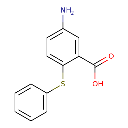 Nc1ccc(c(c1)C(=O)O)Sc1ccccc1