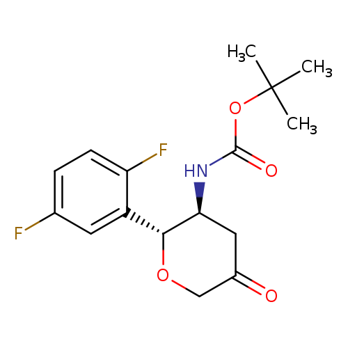 O=C1CO[C@@H]([C@H](C1)NC(=O)OC(C)(C)C)c1cc(F)ccc1F