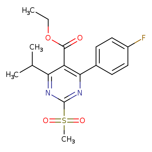 CCOC(=O)c1c(nc(nc1C(C)C)S(=O)(=O)C)c1ccc(cc1)F