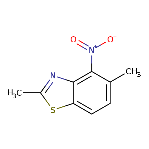 Cc1sc2c(n1)c([N+](=O)[O-])c(cc2)C