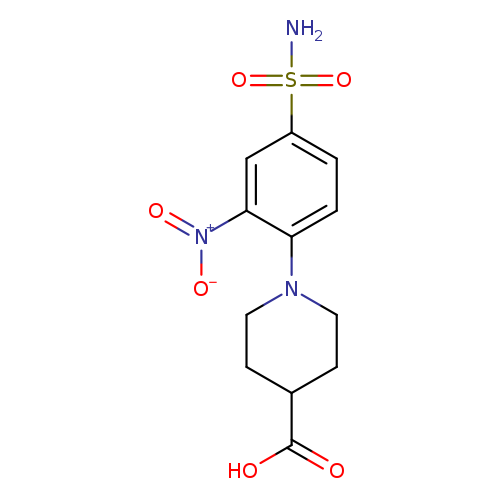 OC(=O)C1CCN(CC1)c1ccc(cc1[N+](=O)[O-])S(=O)(=O)N