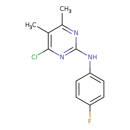 Fc1ccc(cc1)Nc1nc(C)c(c(n1)Cl)C