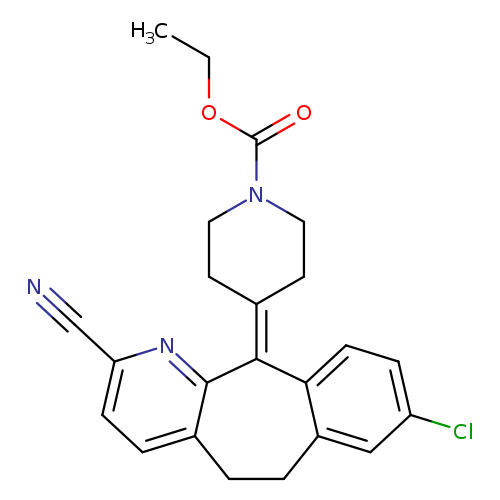 CCOC(=O)N1CCC(=C2c3ccc(cc3CCc3c2nc(C#N)cc3)Cl)CC1