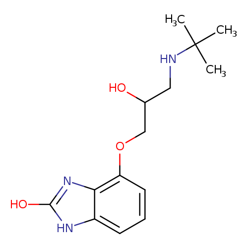 OC(COc1cccc2c1nc([nH]2)O)CNC(C)(C)C