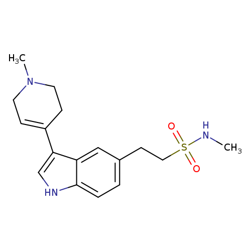 CNS(=O)(=O)CCc1ccc2c(c1)c(c[nH]2)C1=CCN(CC1)C