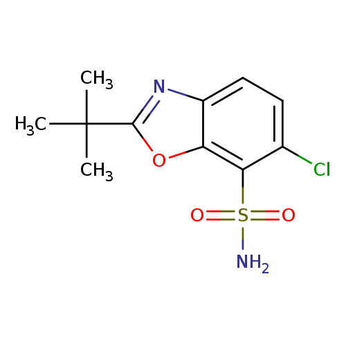 Clc1ccc2c(c1S(=O)(=O)N)oc(n2)C(C)(C)C