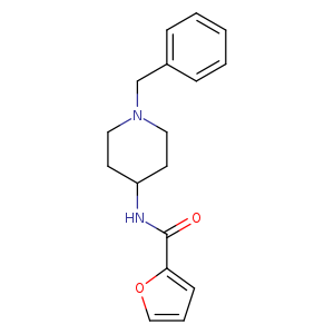 O=C(c1ccco1)NC1CCN(CC1)Cc1ccccc1
