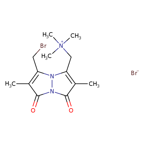 BrCc1n2c(C[N+](C)(C)C)c(c(=O)n2c(=O)c1C)C.[Br-]
