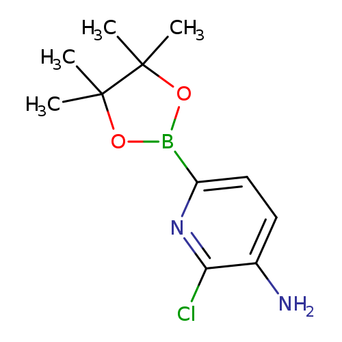 CC1(C)OB(OC1(C)C)c1ccc(c(n1)Cl)N
