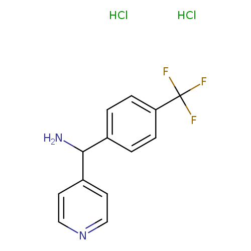 NC(c1ccncc1)c1ccc(cc1)C(F)(F)F.Cl.Cl