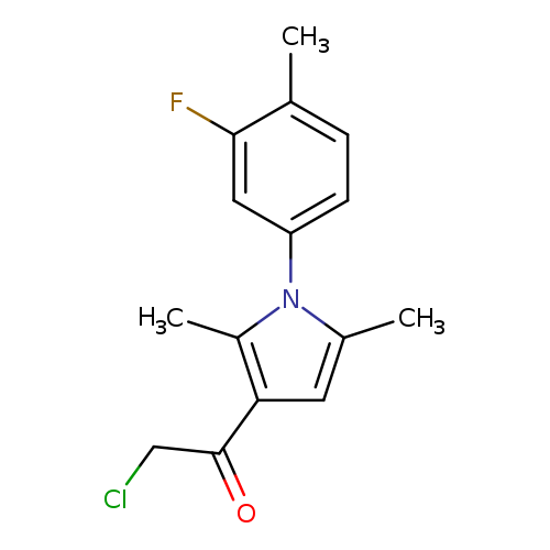 ClCC(=O)c1cc(n(c1C)c1ccc(c(c1)F)C)C