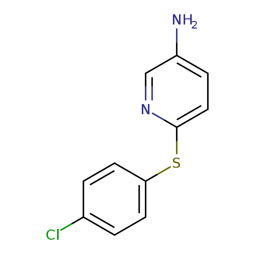 Clc1ccc(cc1)Sc1ccc(cn1)N
