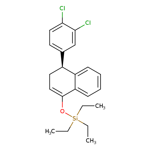 CC[Si](OC1=CC[C@H](c2c1cccc2)c1ccc(c(c1)Cl)Cl)(CC)CC