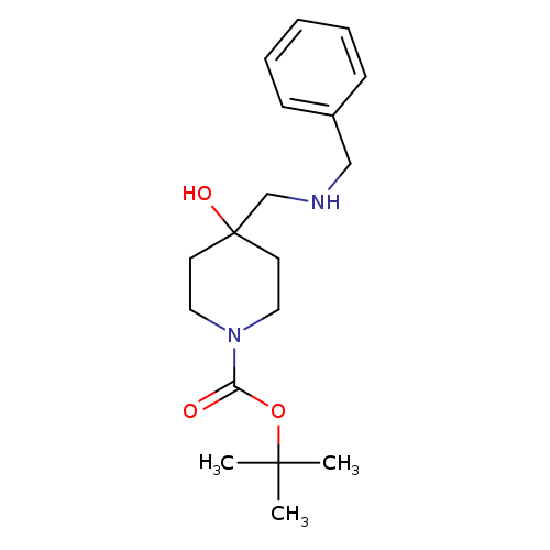 O=C(N1CCC(CC1)(O)CNCc1ccccc1)OC(C)(C)C