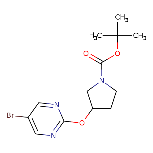 Brc1cnc(nc1)OC1CCN(C1)C(=O)OC(C)(C)C