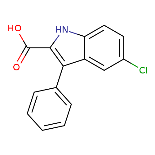 Clc1ccc2c(c1)c(c1ccccc1)c([nH]2)C(=O)O