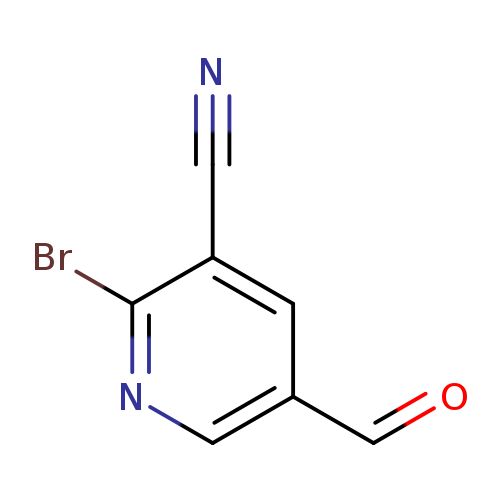 O=Cc1cnc(c(c1)C#N)Br