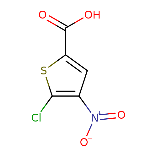[O-][N+](=O)c1cc(sc1Cl)C(=O)O