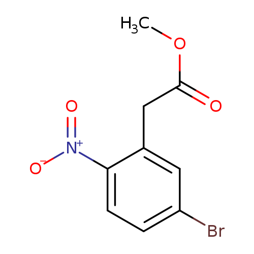 [O-][N+](=O)c1ccc(cc1CC(=O)OC)Br