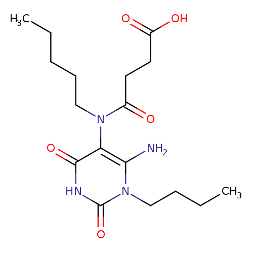 CCCCCN(c1c(=O)[nH]c(=O)n(c1N)CCCC)C(=O)CCC(=O)O