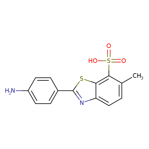 Nc1ccc(cc1)c1nc2c(s1)c(c(cc2)C)S(=O)(=O)O