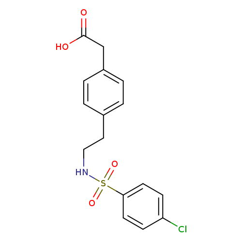 OC(=O)Cc1ccc(cc1)CCNS(=O)(=O)c1ccc(cc1)Cl