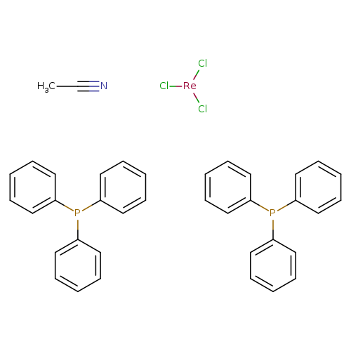 c1ccc(cc1)P(c1ccccc1)c1ccccc1.c1ccc(cc1)P(c1ccccc1)c1ccccc1.Cl[Re](Cl)Cl.CC#N