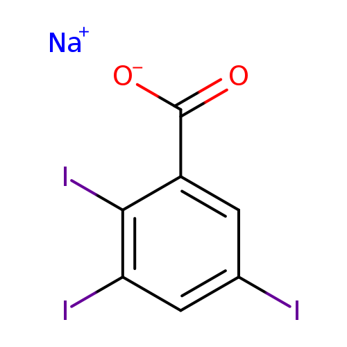 Ic1cc(I)c(c(c1)C(=O)[O-])I.[Na+]