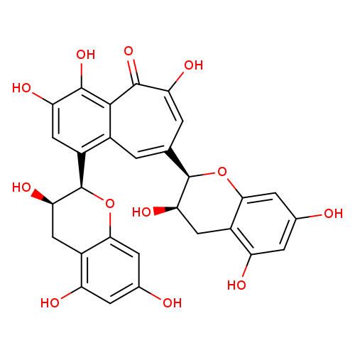 Oc1cc2O[C@@H]([C@@H](Cc2c(c1)O)O)c1cc2c(cc(c(c2c(=O)c(c1)O)O)O)[C@H]1Oc2cc(O)cc(c2C[C@H]1O)O
