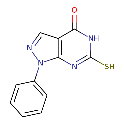Sc1[nH]c(=O)c2c(n1)n(nc2)c1ccccc1