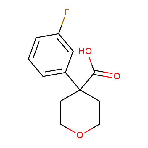 Fc1cccc(c1)C1(CCOCC1)C(=O)O